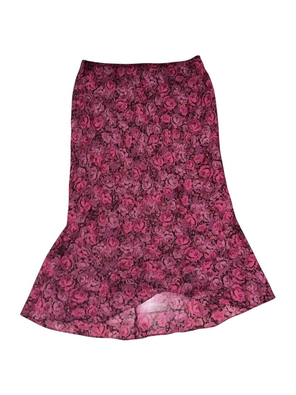 pink purple floral maxi skirt